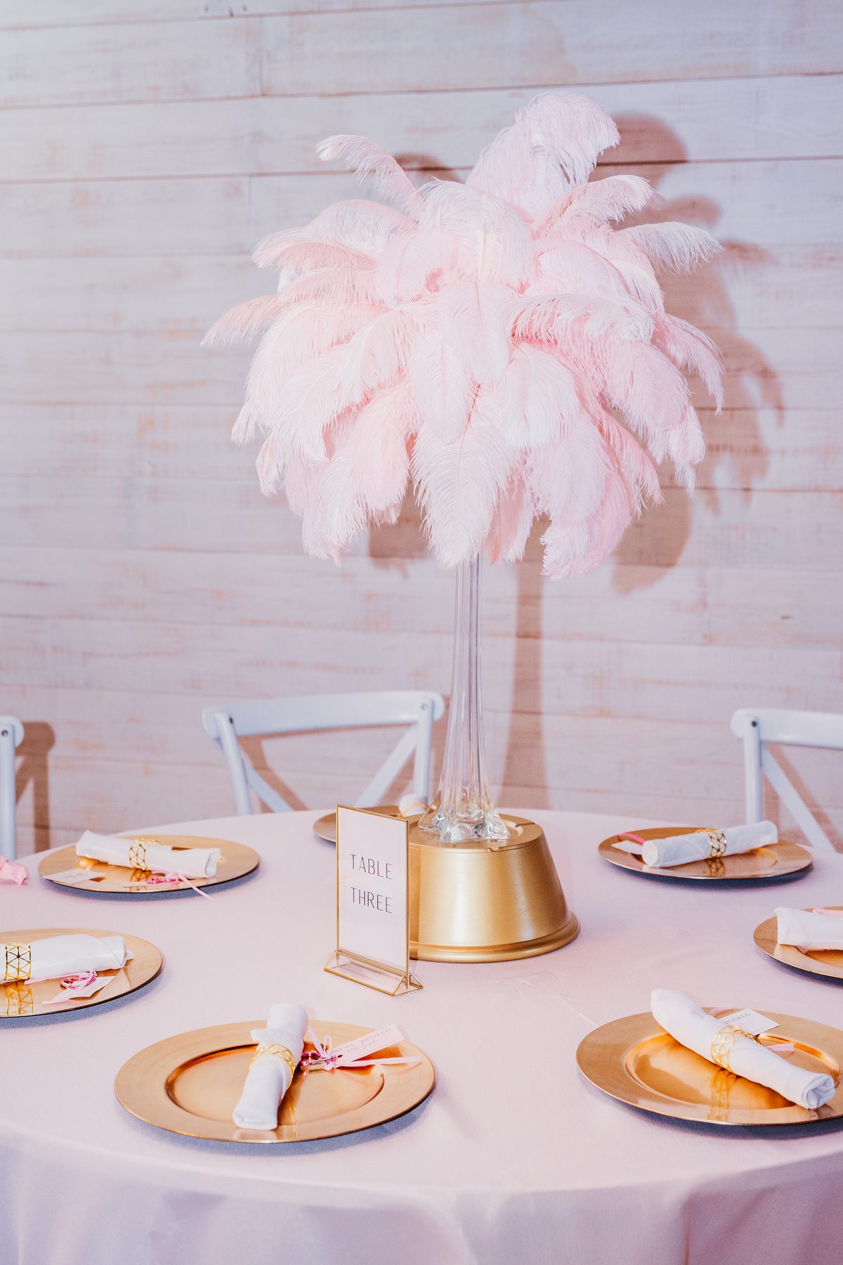 Ostrich feather centerpiece