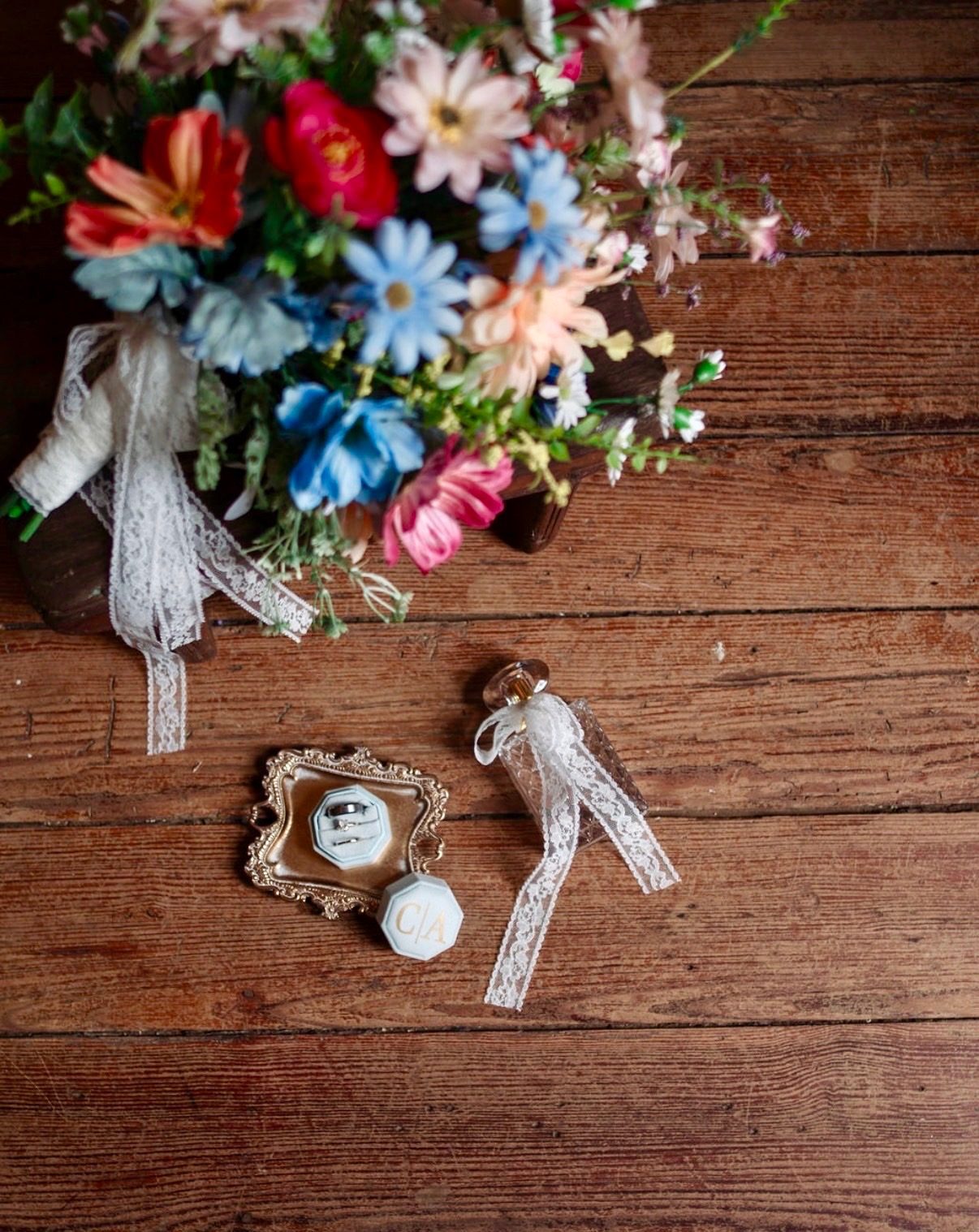 Colorful wildflower bouquet detail